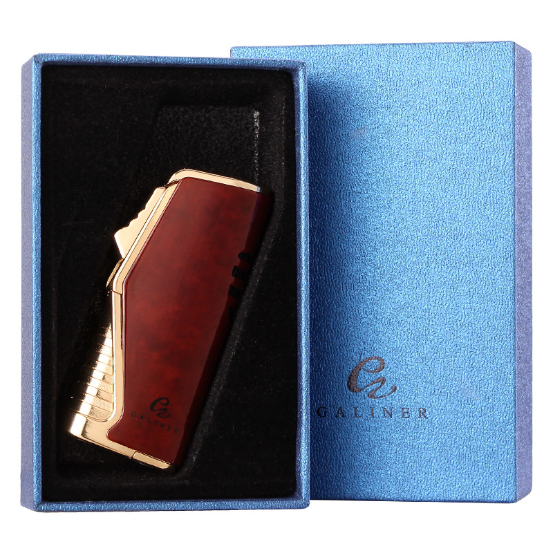 Galiner 3 Jet Torch Flame Cigar Lighter With Punch Adjustable Windproof Gift Box