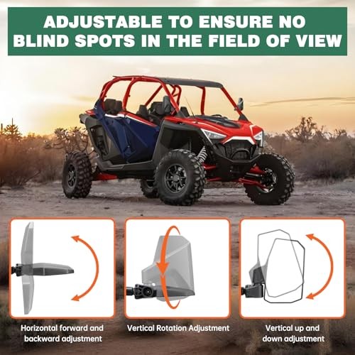 UTV Side Mirrors – Fits almost all UTVs (except full doors)，Compatible with