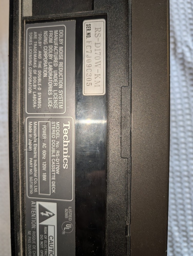 Stereo Double Cassette Deck Technics Rs-D170W