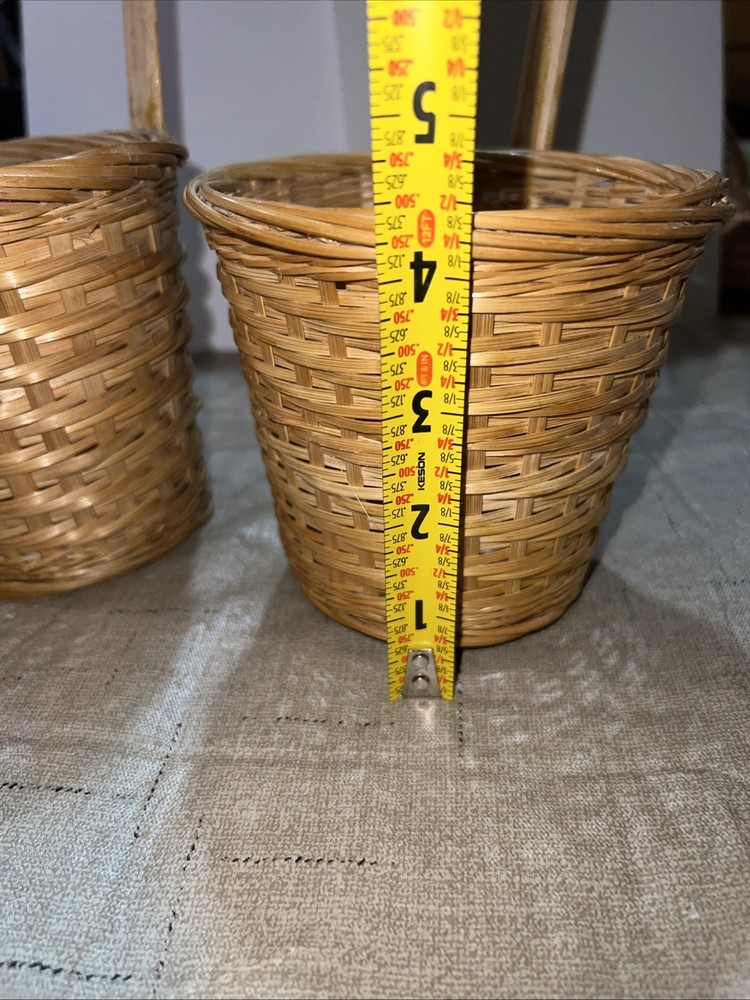 Boho Baskets Wall Hanging Set 2 Stick Decor