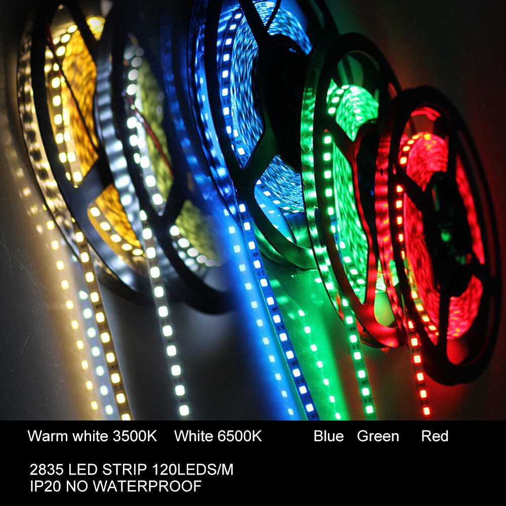 DC12V 2835 led strip 120leds/m 5m Length 4mm/5mm Width Flexible String Bright