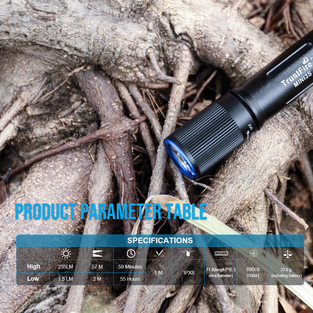 Trustfire 235LM LED Keychain MINI Rechargeable Flashlight Keyring LED Torch