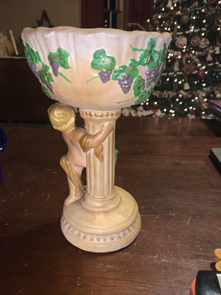 Handmade and hand painted Grape Angel Vase