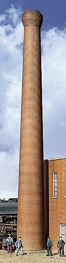 Walthers Cornerstone HO Scale Structure Kit One-Piece Brick Smokestack 2-Pack