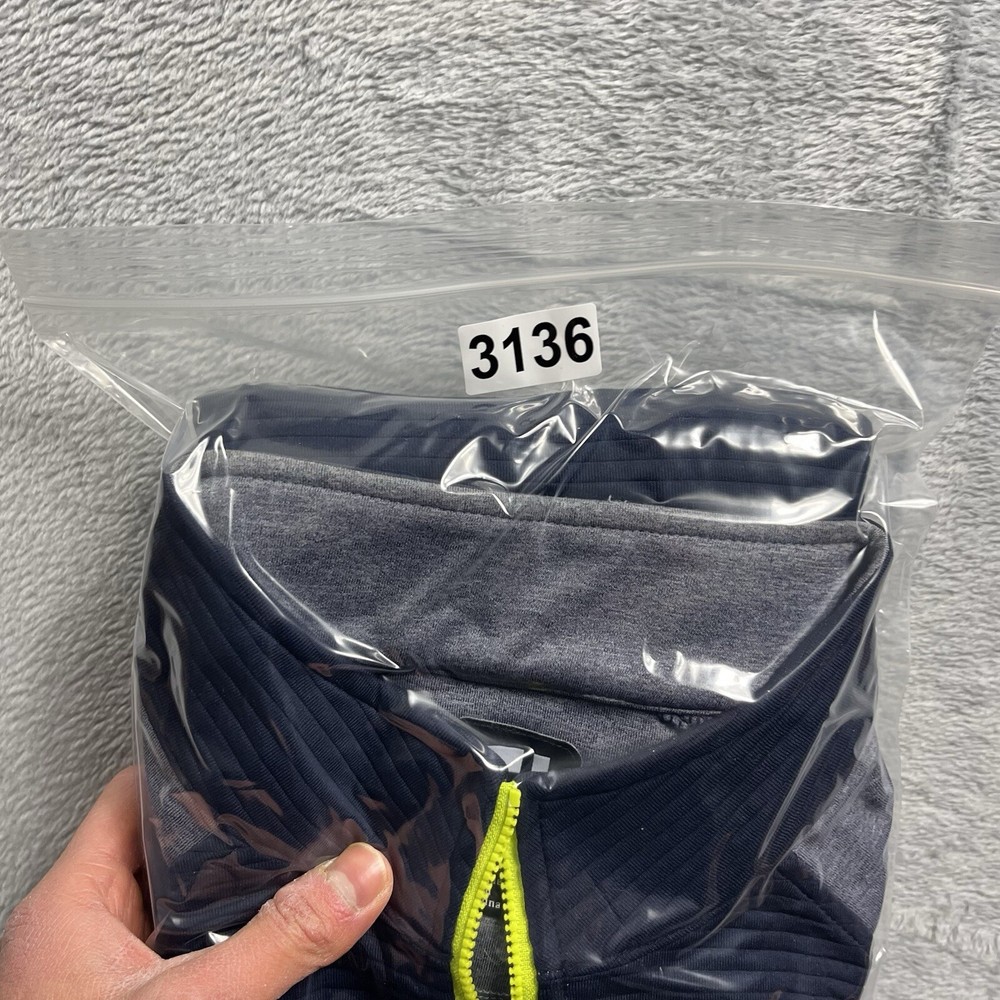 FootJoy Jacket Mens Large Blue Gray Mid-Layer Pullover 1/2-Zip Golf Course Logo