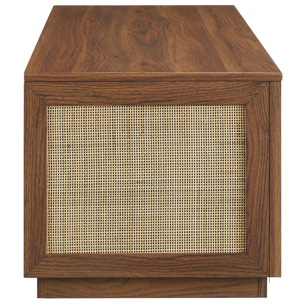 Soma Rattan Storage Bench in Walnut