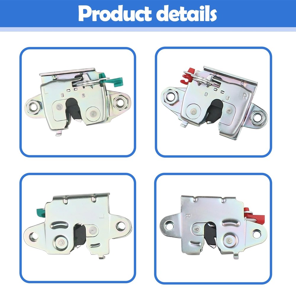 Osompar 1Pair Tailgate Latch Lock with Control Link 4 Pieces, Silver