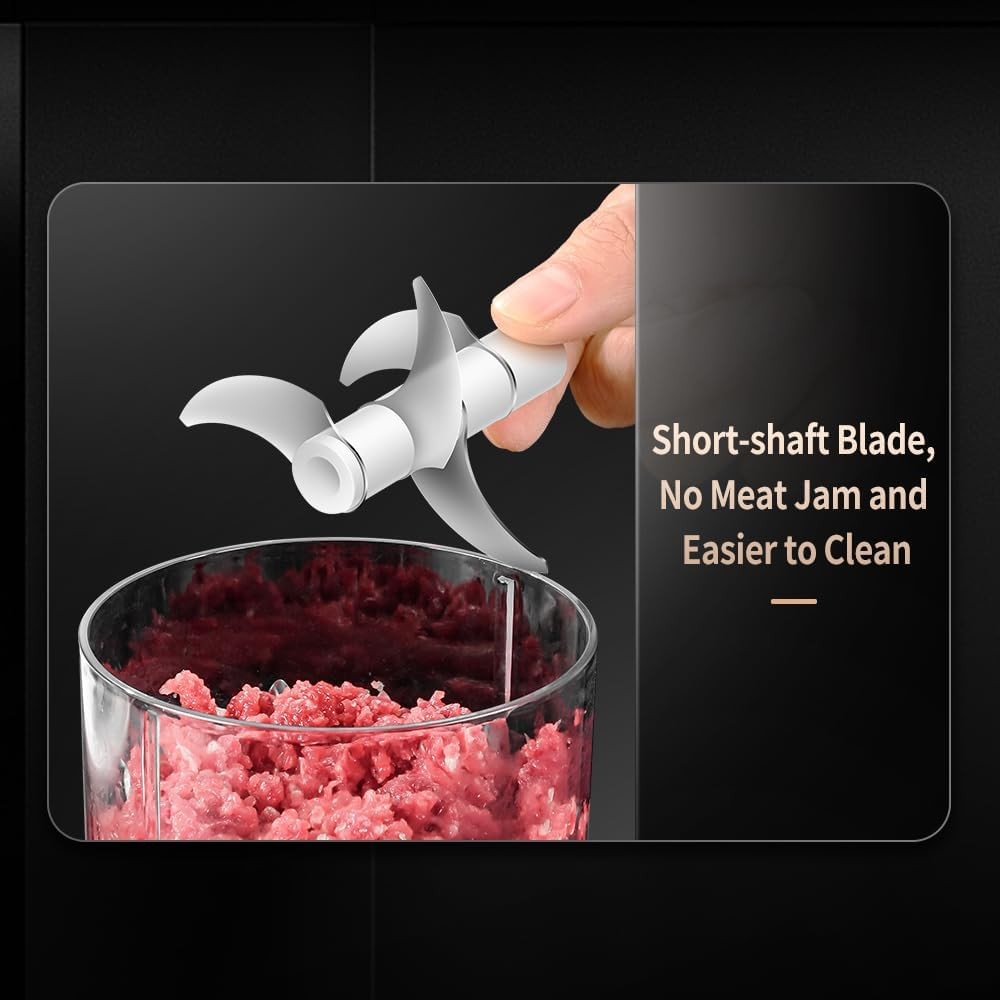 Electric Mini Food Processor 4 Cup USB Portable Garlic Chopper Black