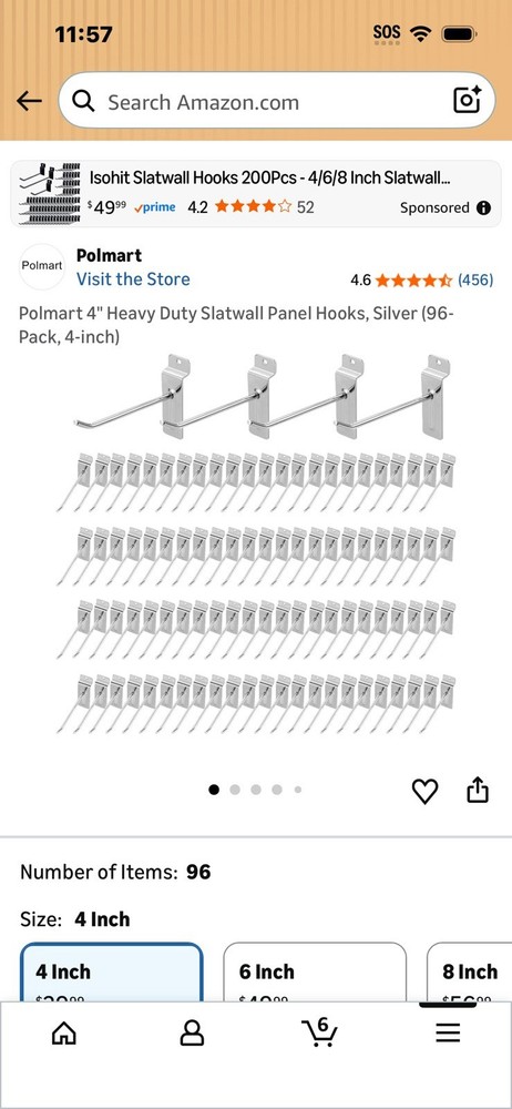 4 Inch Heavy Duty Slate Wall Panel Hooks Silver 96 Pack 4 Inch