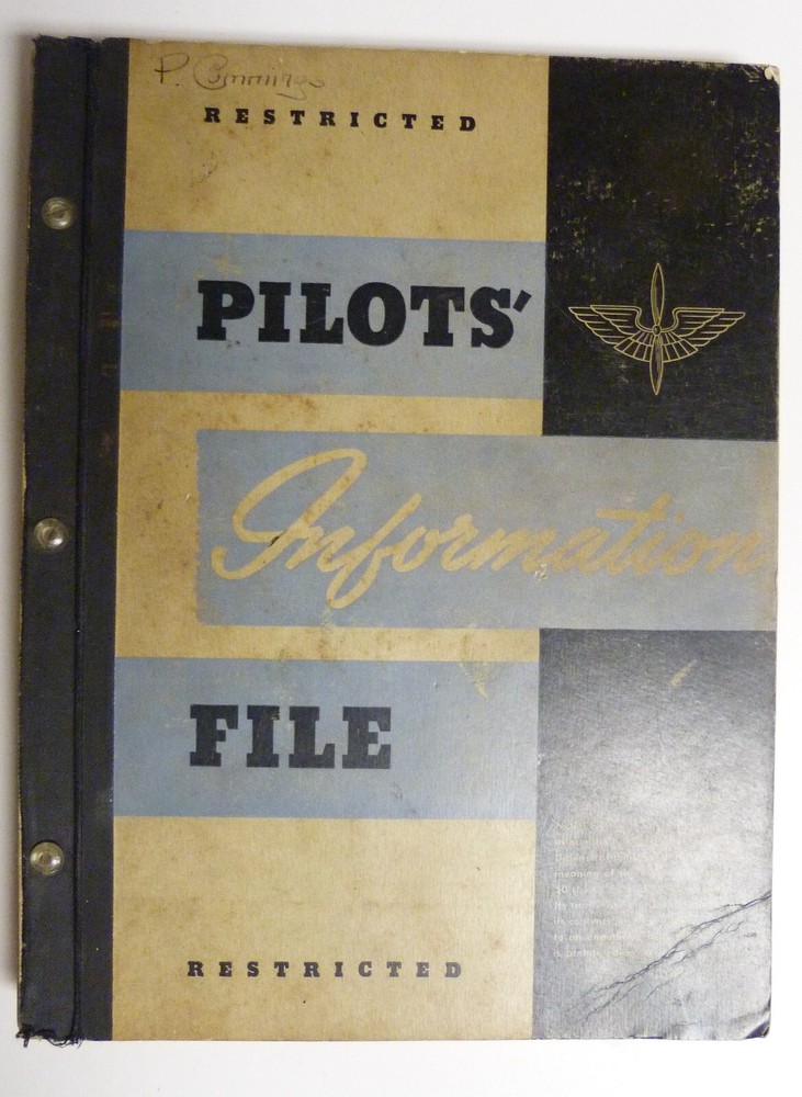 WWII WW2 Pilots' Information File - Named w Certificate