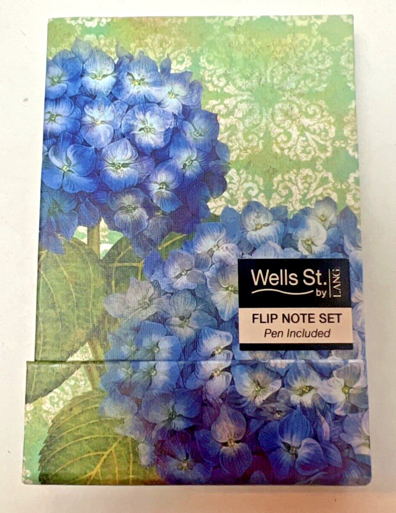 Wells St Lang Flip Note & Pen Blue Hydrangeas from 2016