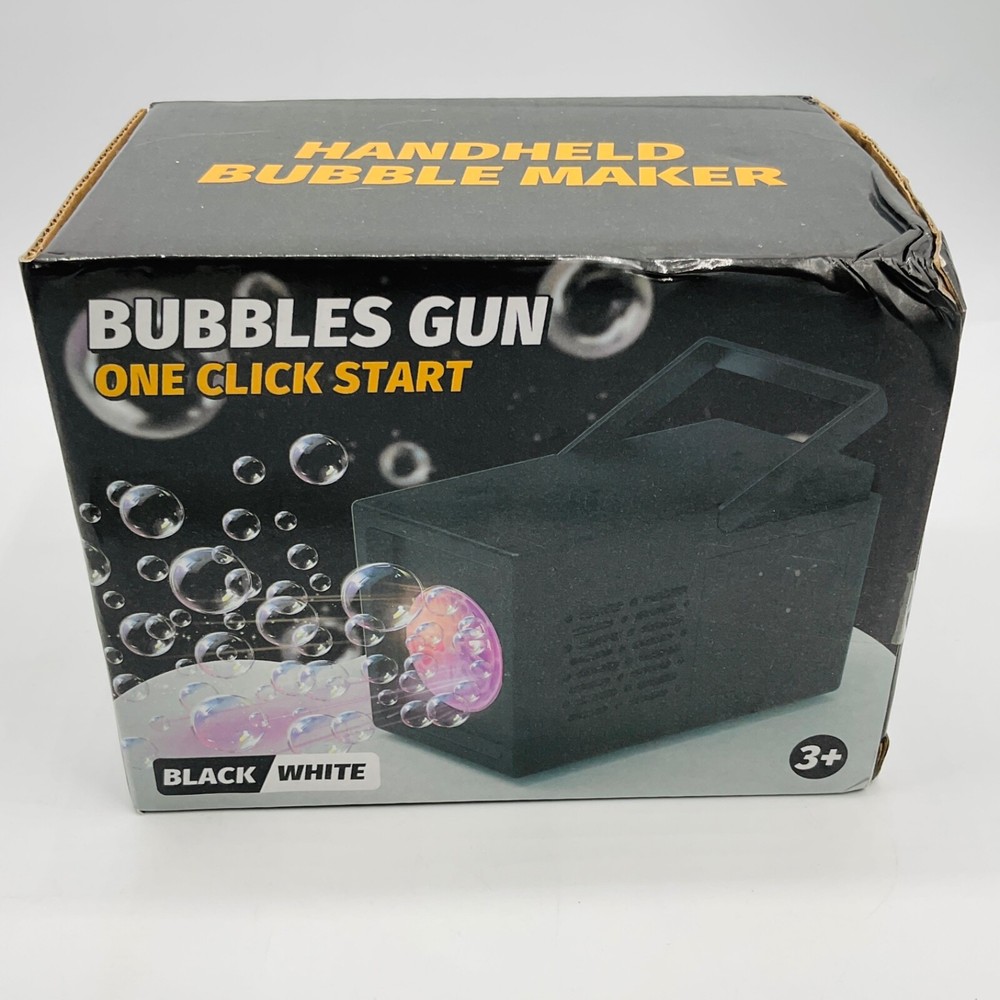 Bubble Machine 10 Hole Fully Automatic Blowing Handheld Electric Table Top Black