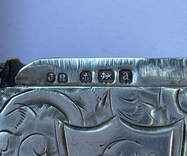 Silver vesta case 1900 John Rose no. 48