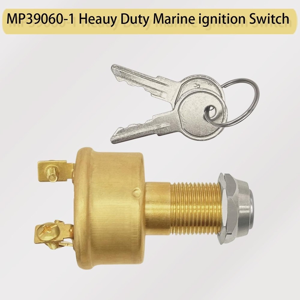 Durable Brass Marine Ignition Switch 3-Position for Secure Operation MP39060-1
