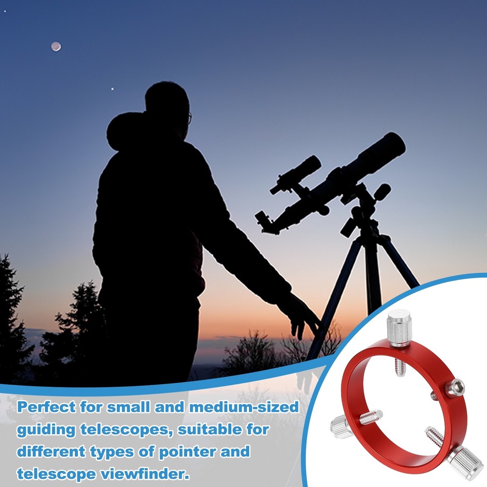 60mmD Adjustable Guiding Scope Rings, 2pcs Metal Guide Scope Rings, Red