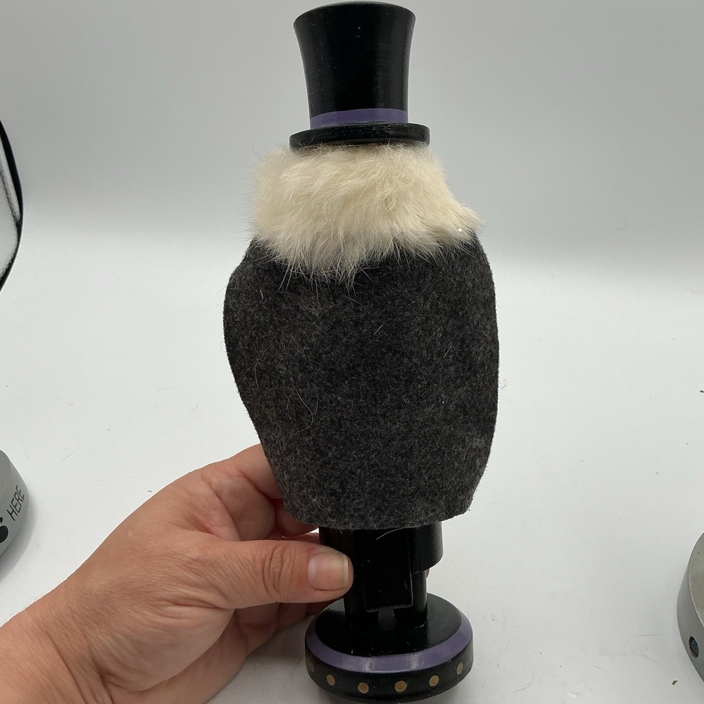 Vintage 1996 Nutcracker Village Herr Drosselmeyer Nutcracker Black Gold 10”