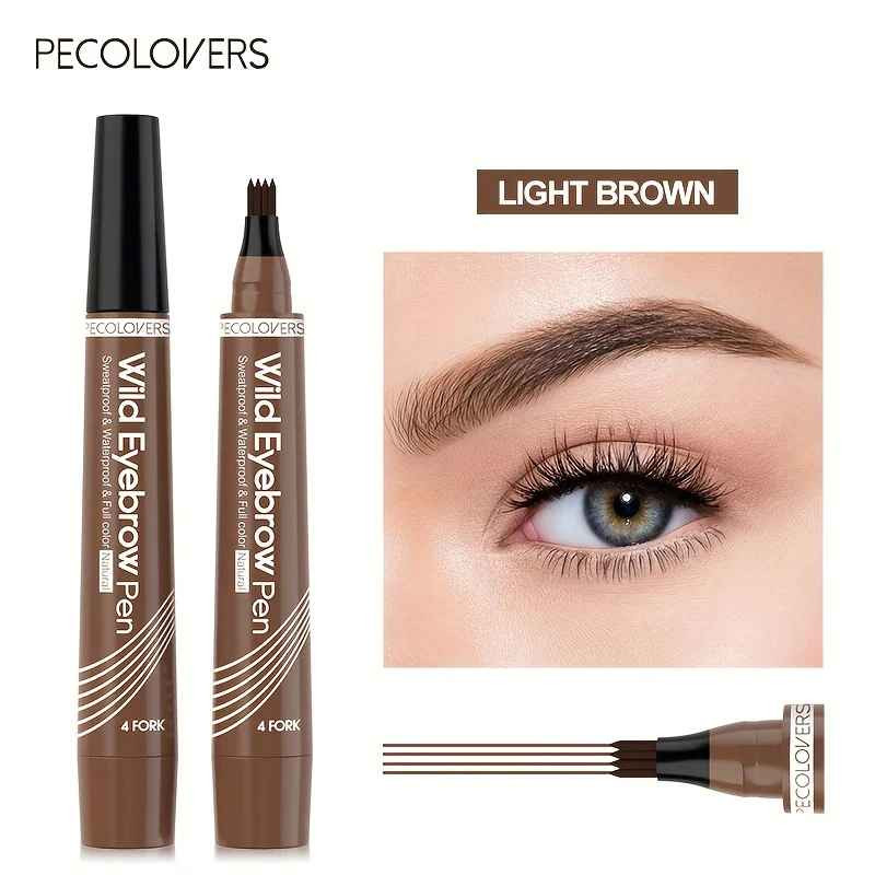 4 Tip Waterproof Eyebrow Pen Microblading Liquid Brow Pencil 5 Colors
