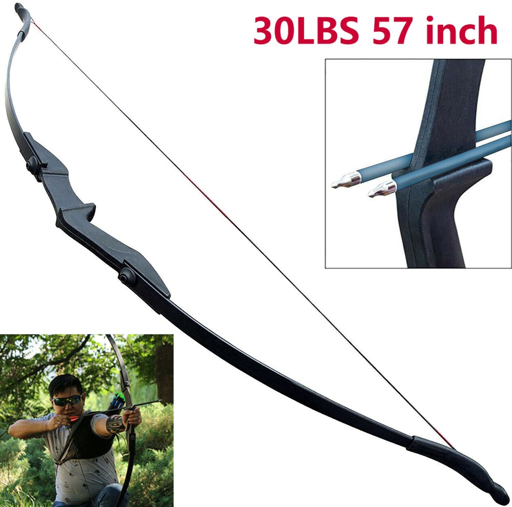 30LBS 57" Archery Takedown Recurve Bow Left/Right Hands Beginner Target Hunting