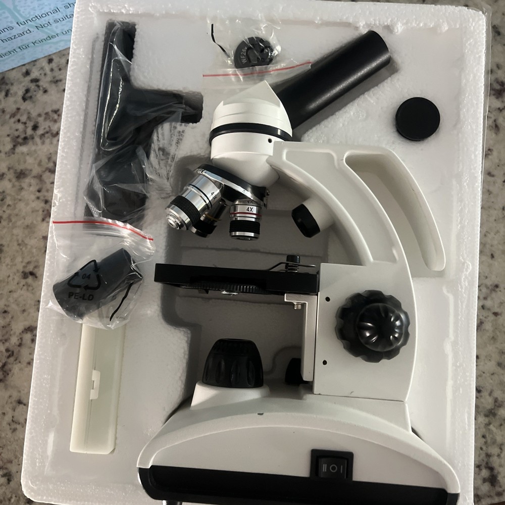 Telmu Biological Microscope XSP-75 White Black Dual Illumination Handheld
