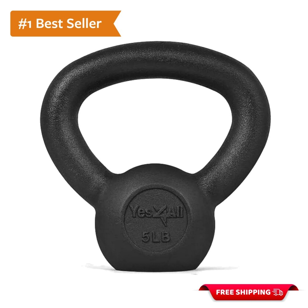 Cast Iron Kettlebell 5-80 Lbs - Durable for Full Body Strength Training