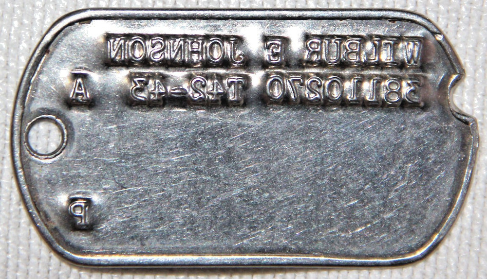ORIGINAL WWII NAMED DOG TAG