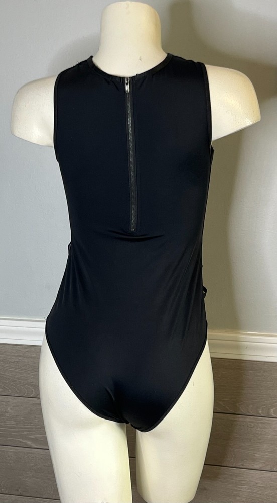 Bodysuit Teddy Black Second Skin Stretch Size Small
