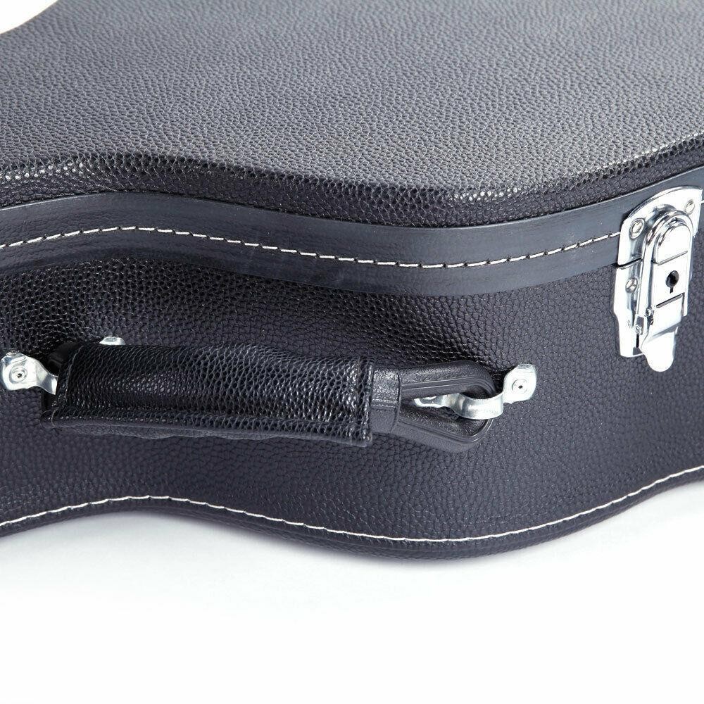 Glarry 39" Classical Guitar Hard Case Microgroove Flat Black Artificial Leather