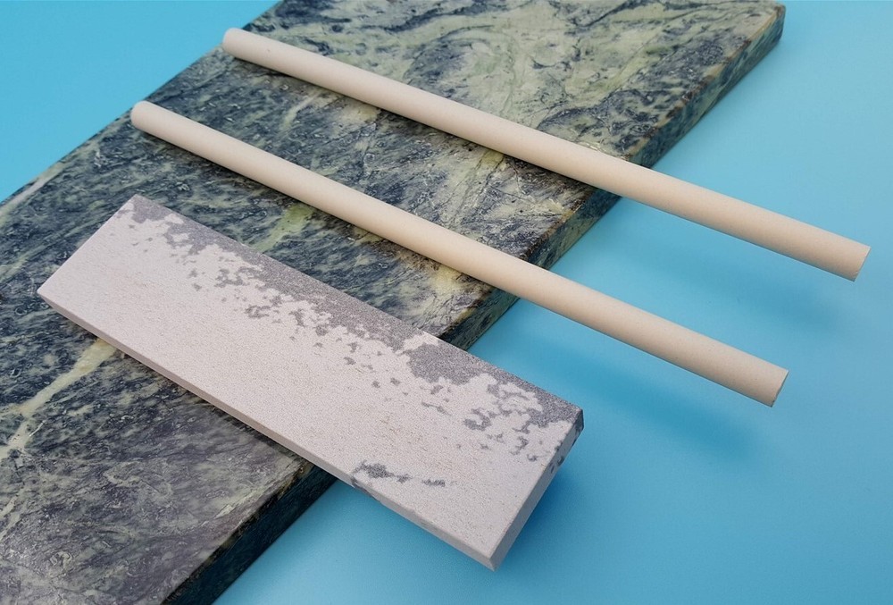 Sharpener touch up kit Soft novaculite Arkansas Sharpening Stone+ 2 Ceramic Rods