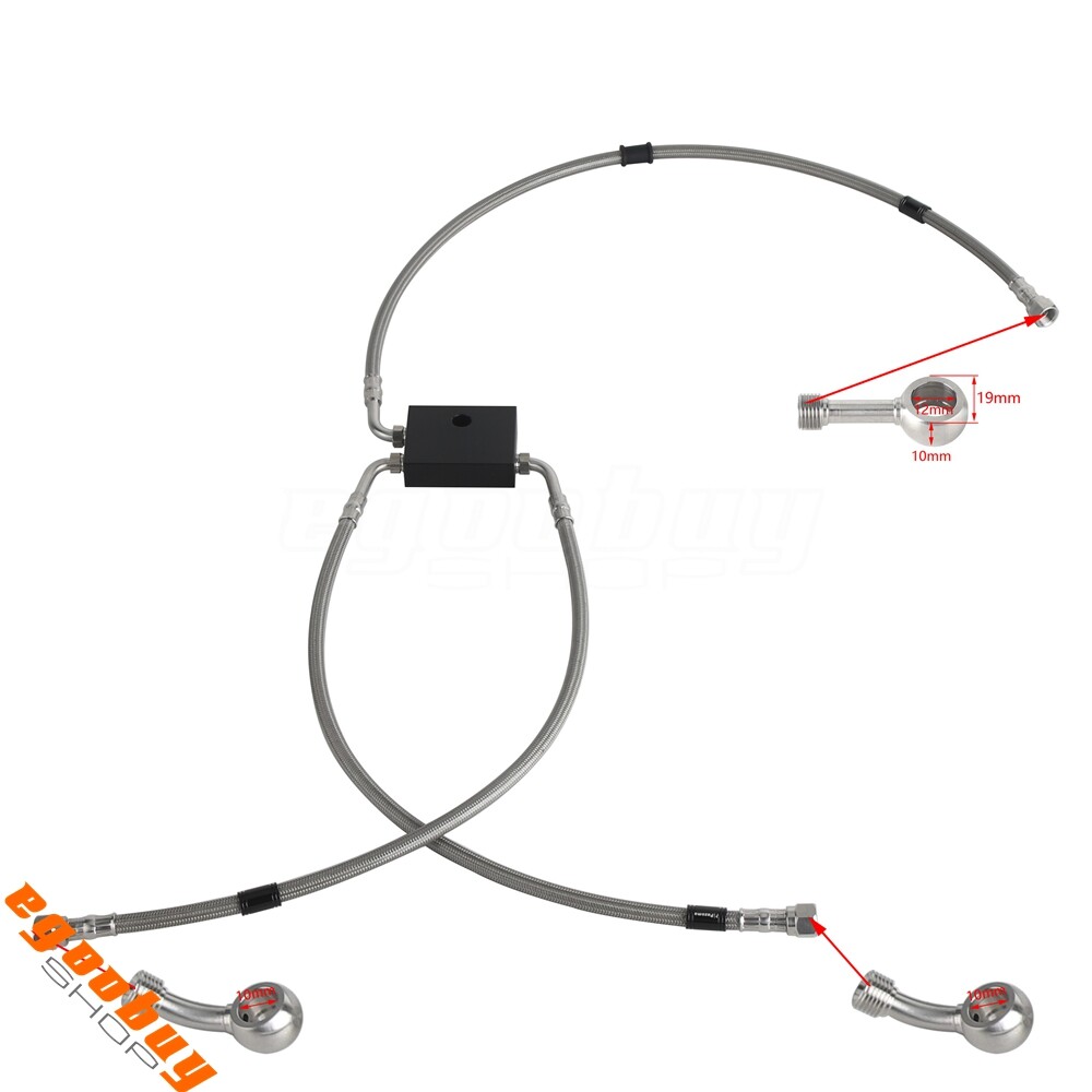 Silver Front ABS Upper Lower Complete Brake Line Kit Fits For Harley Softail 18+