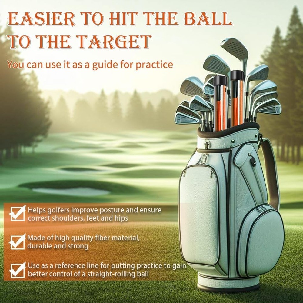 CAITON Golf Alignment Sticks 2 Sets - 48inch Alignment Practice Rods, Foldable f