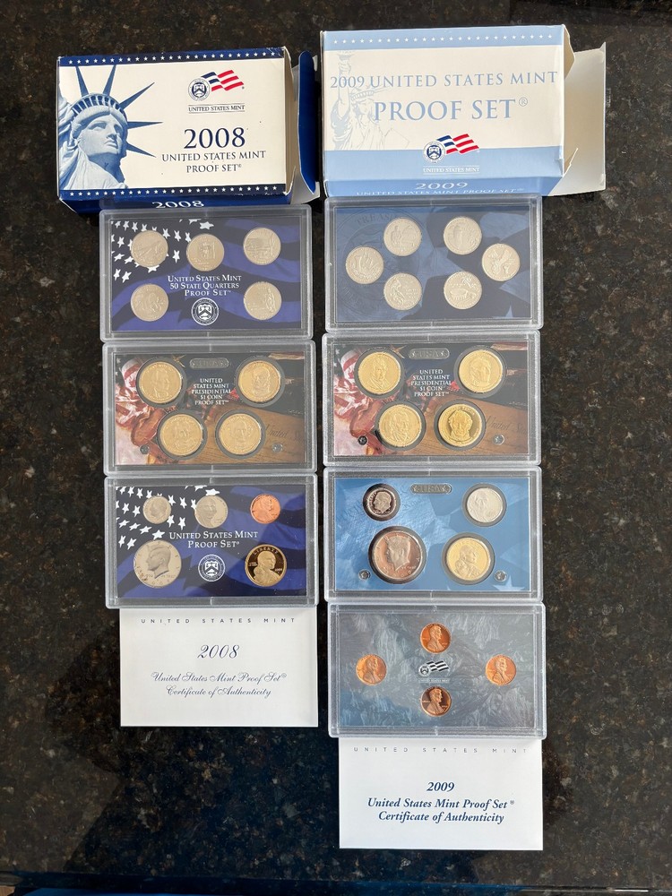 2005-2009 US Proof Set Lot (5 sets) - 2005, 2006, 2007, 2008, 2009