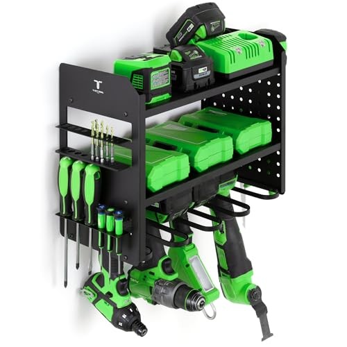 Power Tool Organizer Wall Mount, 4 Layer Heavy Duty Metal Tool Storage Black