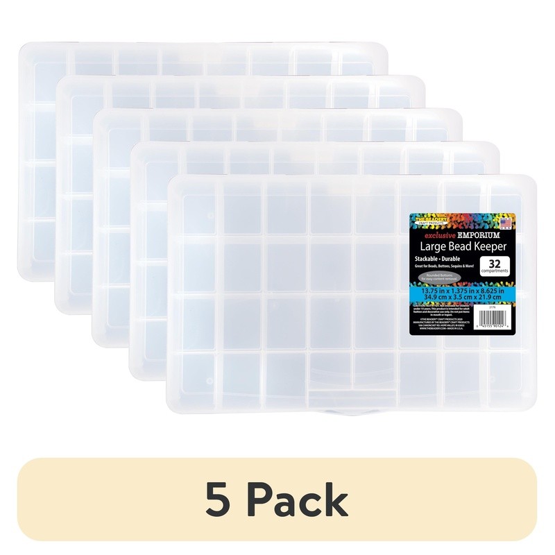 Large Bead Storage Box 32 Compartment Craft Organizer Portable Plastic New