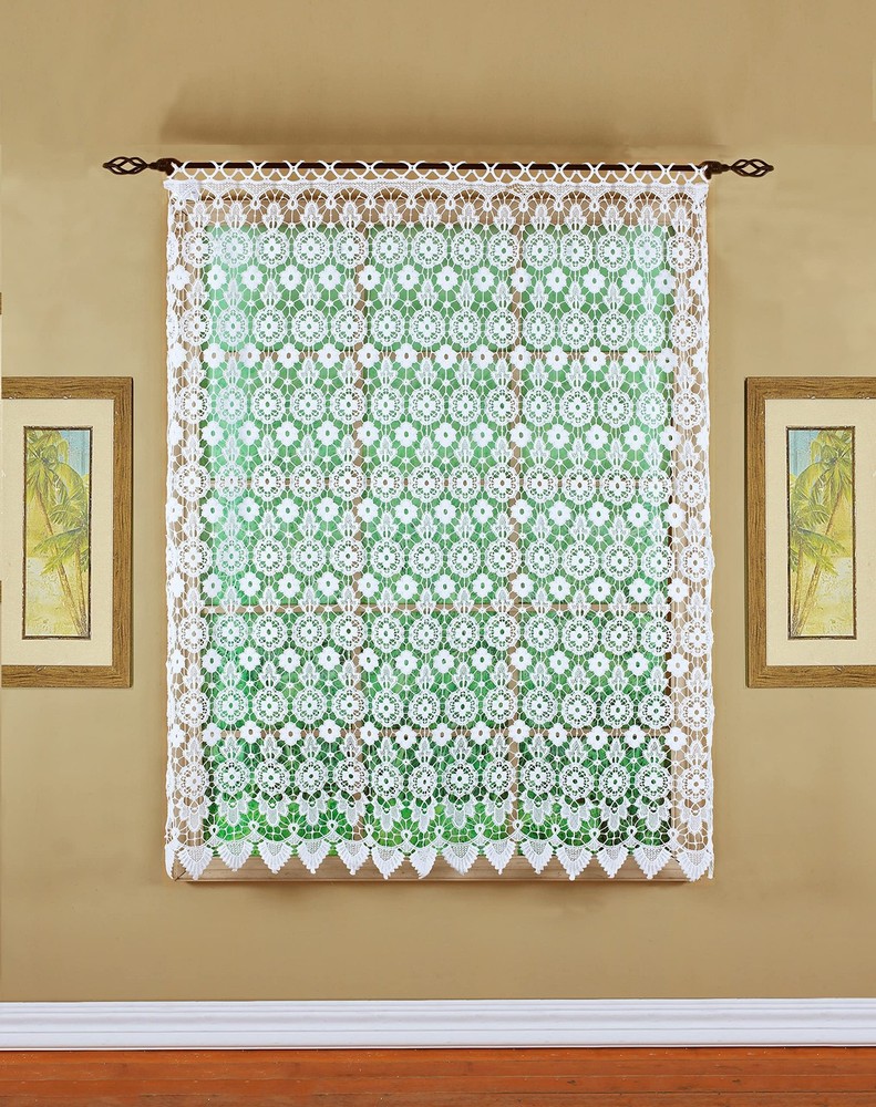 Medallion Macramé Panel 63",White,48W x 63L