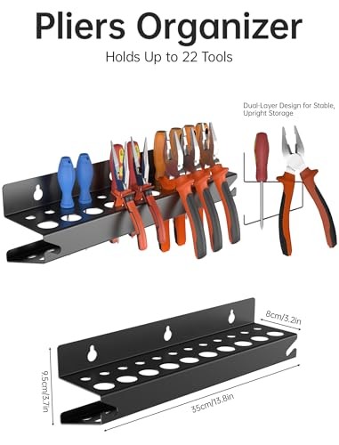 Wall Mount Hand Tool Storage Set with Magnet, Screwdriver Organizer, Pliers