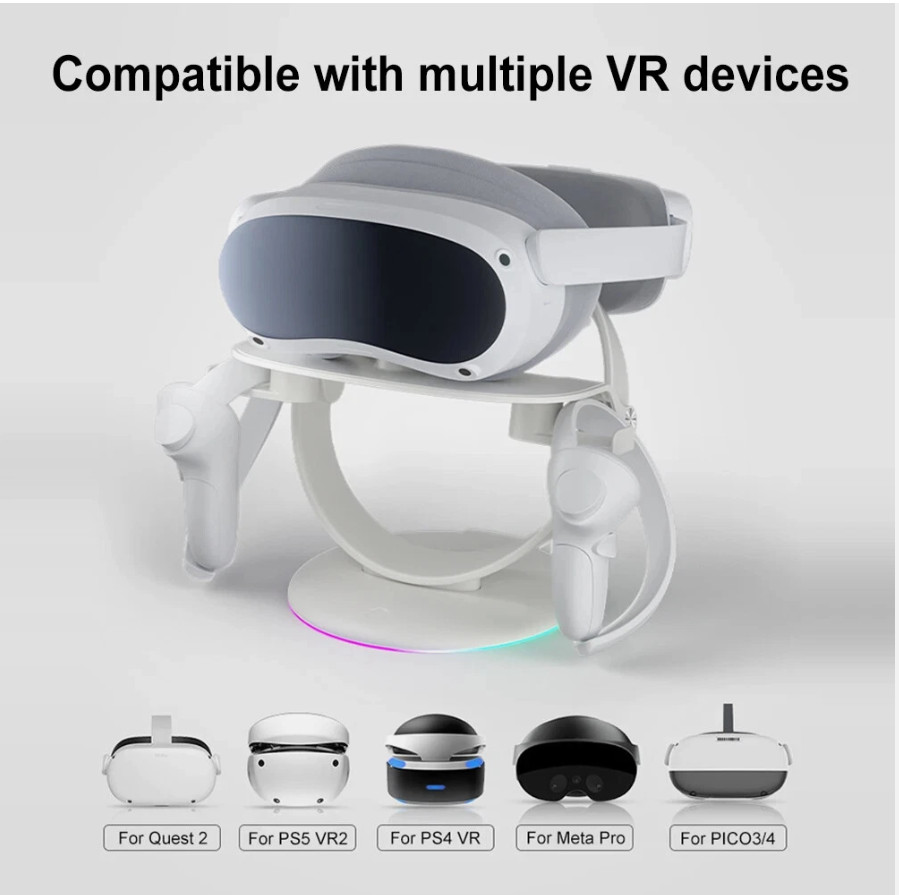 VR display stand, RGB storage base suitable for Quest 2 / PS5 VR2