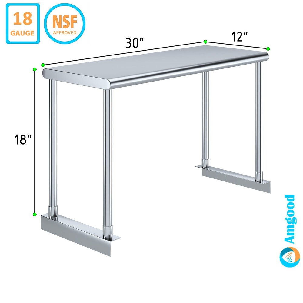 Stainless Steel Single Tier Overshelf