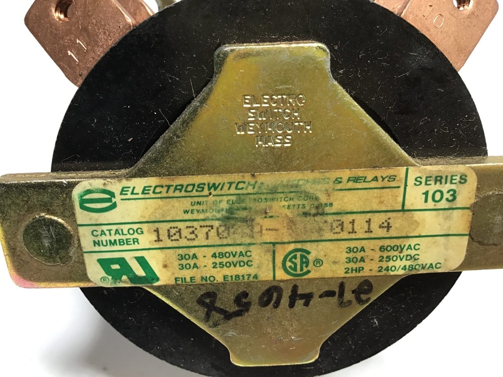 Electroswitch 103704H Rotary Switch Series 103