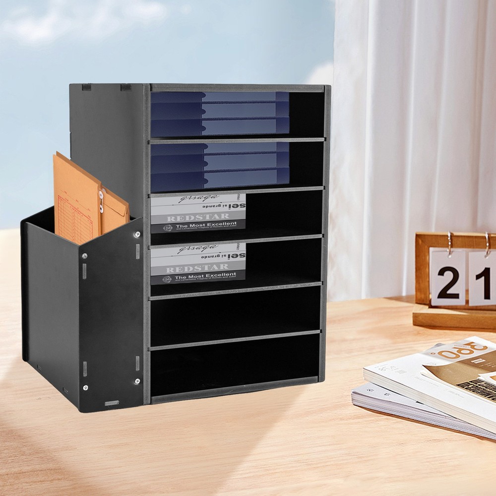 File Organizer PVC Board Letter Desktop Document Folder Office Tray Holder 6Tier