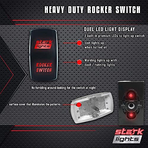 Dome Light - - Laser Etched Toggle Switch 20A 12V - Vertical DOME LIGHT Red