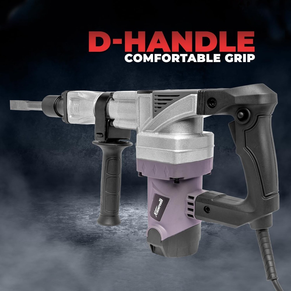 XtremepowerUS 1400W Demolition Electric Jack Hammer Point & Flat Chisel Bits Set