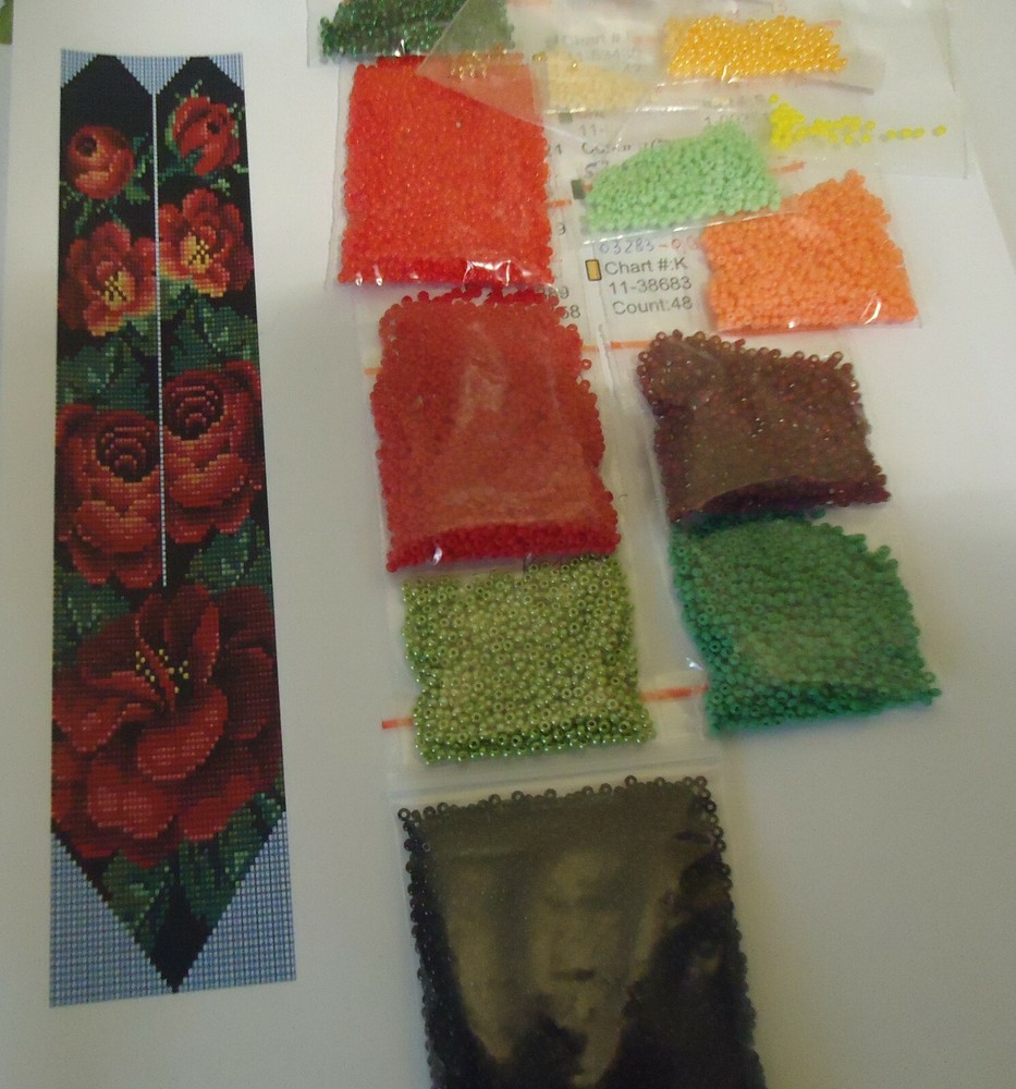 Kit for making a necklace gerdan. Beading Loom Pattern. #K1v
