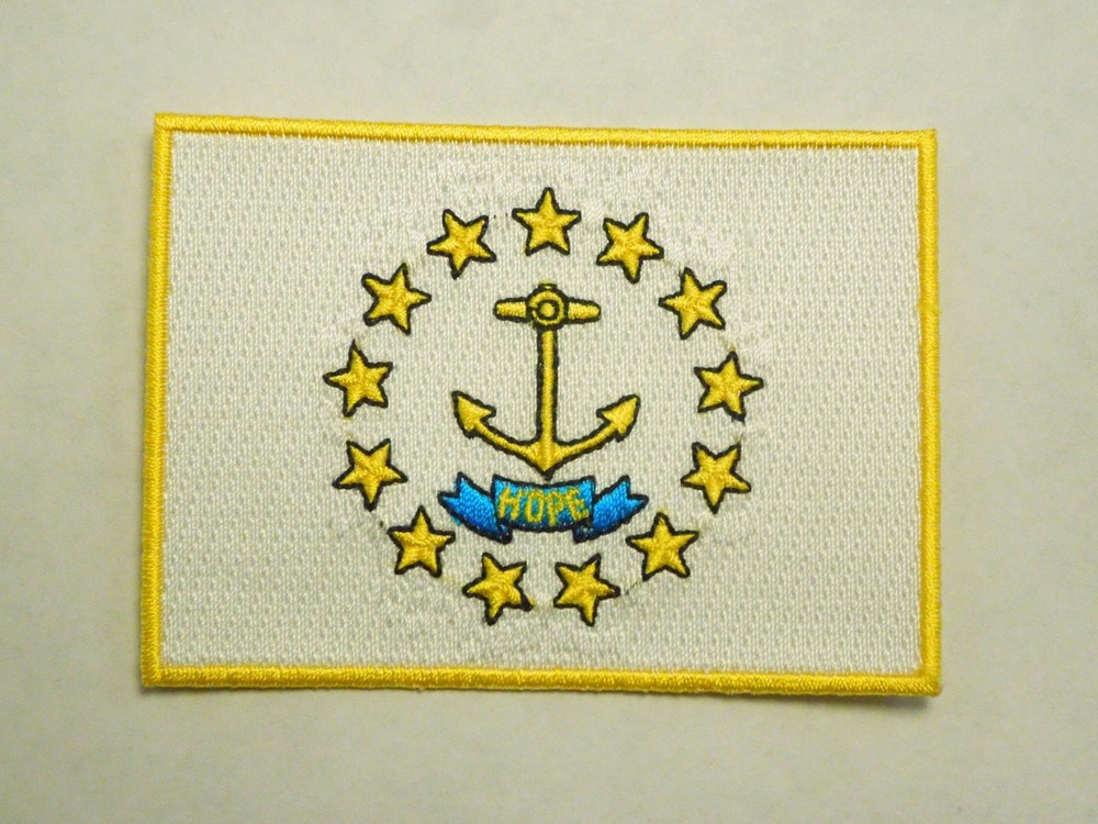 Rhode Island State Flag Seal "Hope" Embroidered Iron On Patch