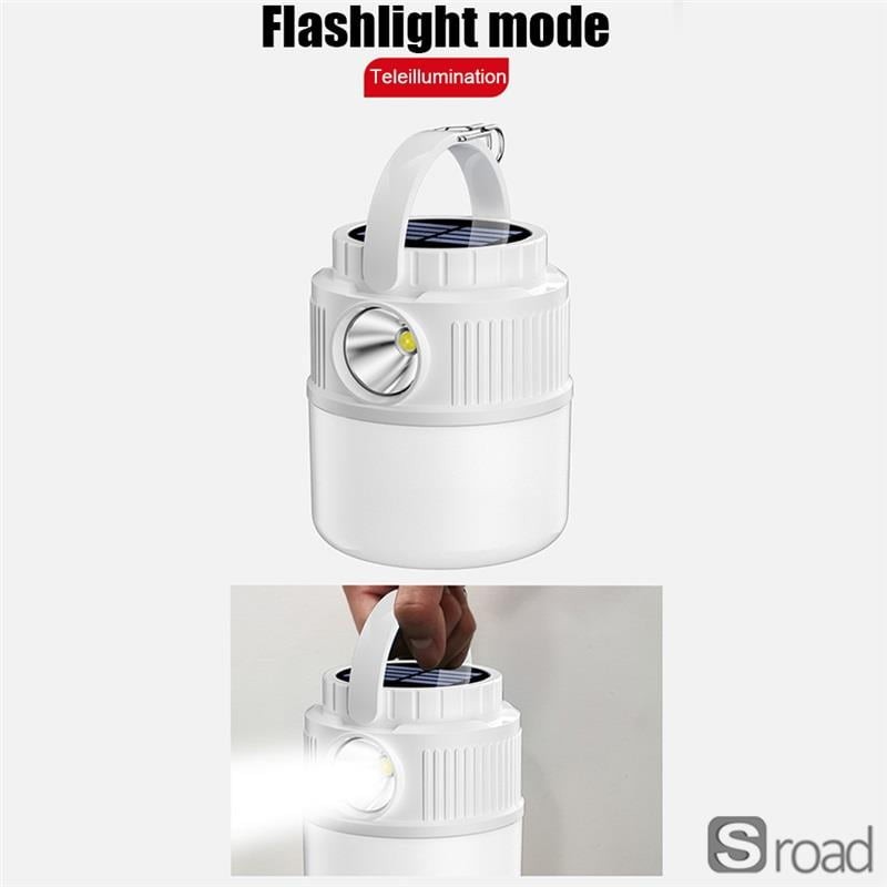 450LM Portable Camping Lantern With Solar And USB Charging, Power Bank Function