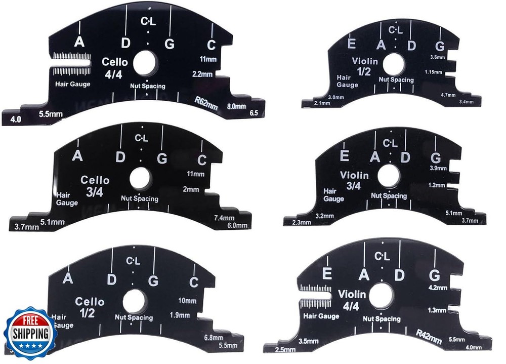 TUOREN Violin Cello Bridge Fingerboard Template Making Repair Reference Tool