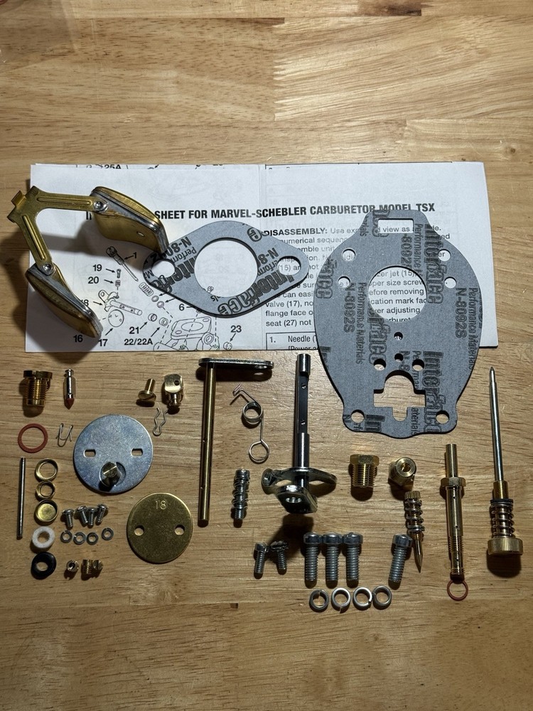 John Deere 1010 Marvel Schebler Comprehensive carburetor kit TSX860 with float
