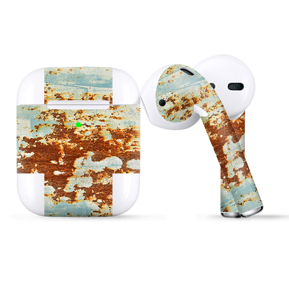 Skins Wraps compatible for Apple Airpods  Rust Panel Metal panel