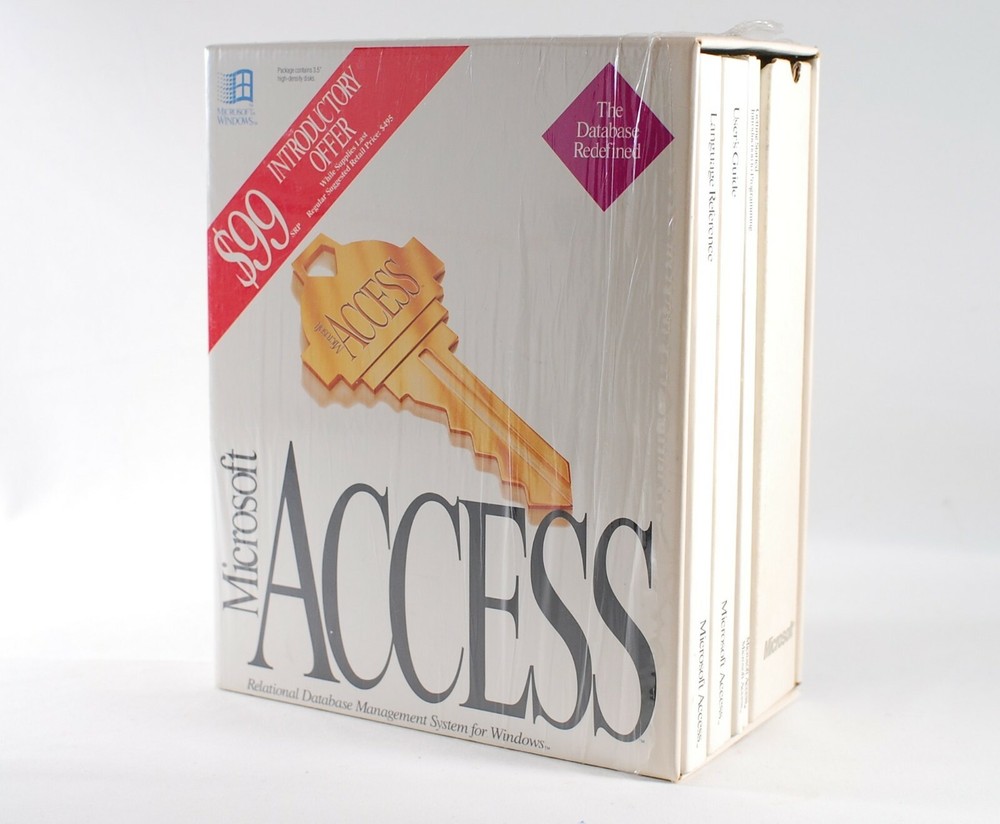 Vintage Microsoft Access v1.0 DBMS Software for Windows - Boxed with all disks