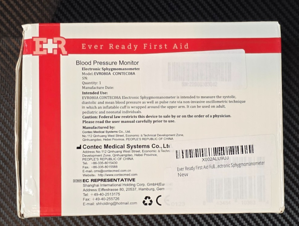 Ever Ready First Aid Electric Sphygmomanometer EVR080A CONTEC08A