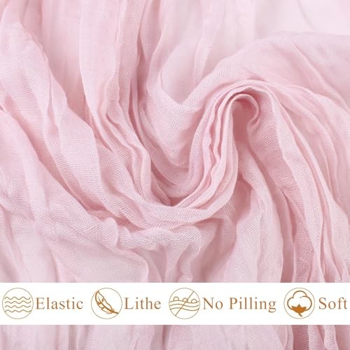 Cheesecloth Table Runner 13.3FT Rustic Sheer Gauze Table 13.3ft x 1pc Pink